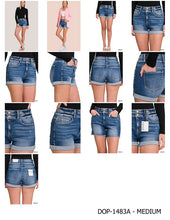 Load image into Gallery viewer, CUFFED DOUBLE BUTTON DENIM SHORTS