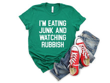 Load image into Gallery viewer, Eating Junk &amp; Watching Rubbish T-Shirt