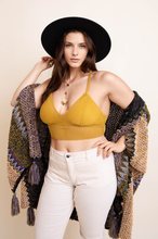 Load image into Gallery viewer, Ribbed Lace Boho Racerback Bralette Plus XL / Ochre