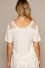 Load image into Gallery viewer, POL V-Neck Short Sleeve Lace Trim Top