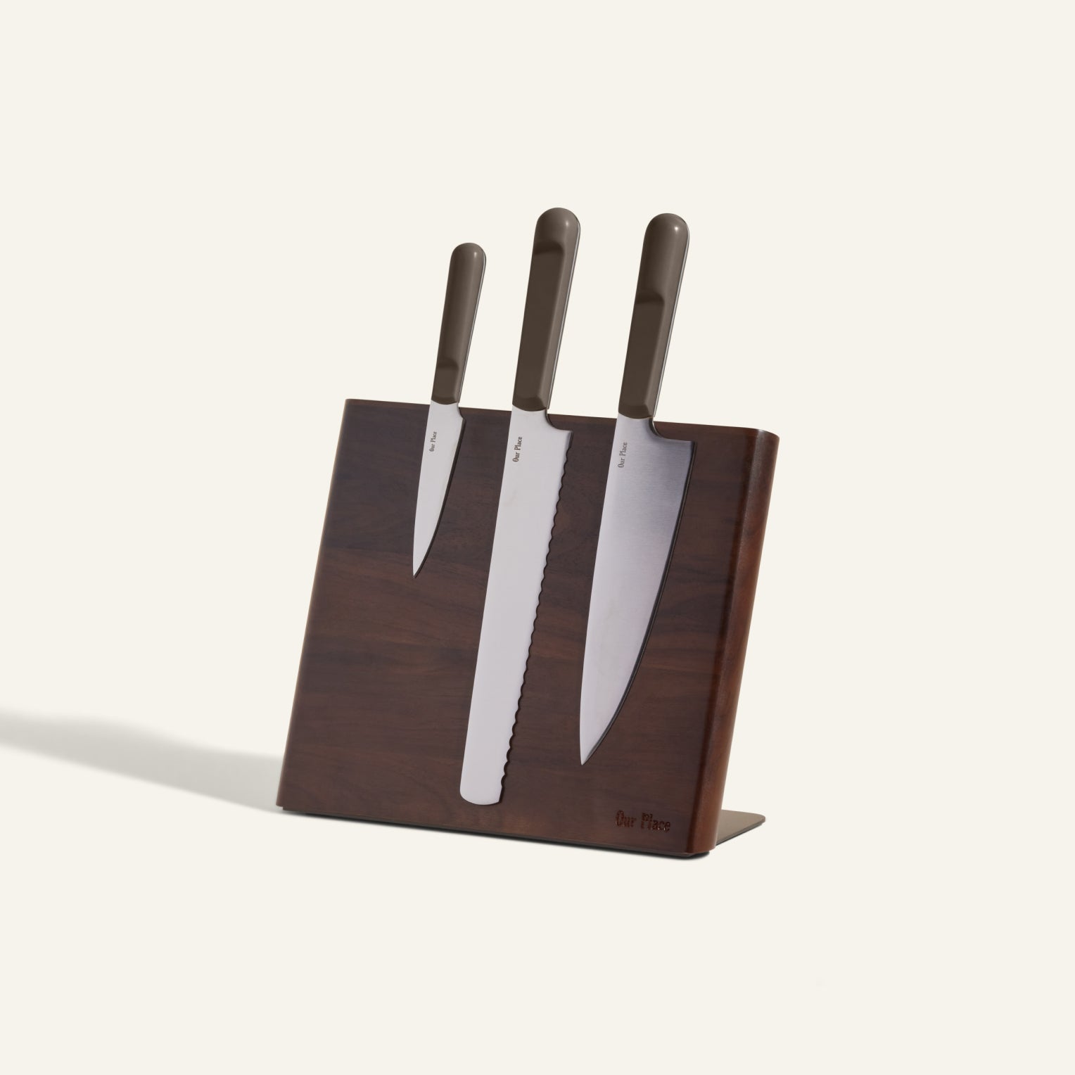 Knife Trio + Walnut Knife Block