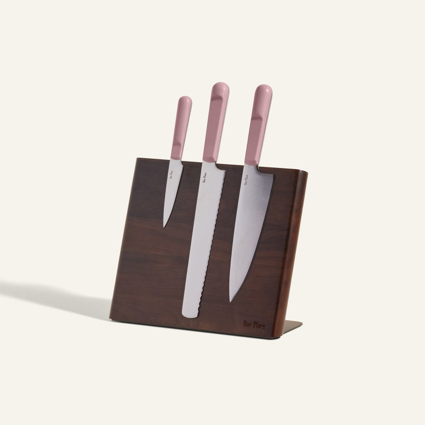 Knife Trio + Walnut Knife Block