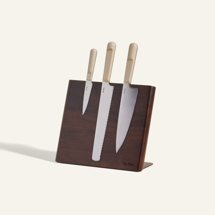 Knife Trio + Walnut Knife Block