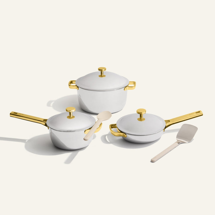 gold titanium complete cookware set
