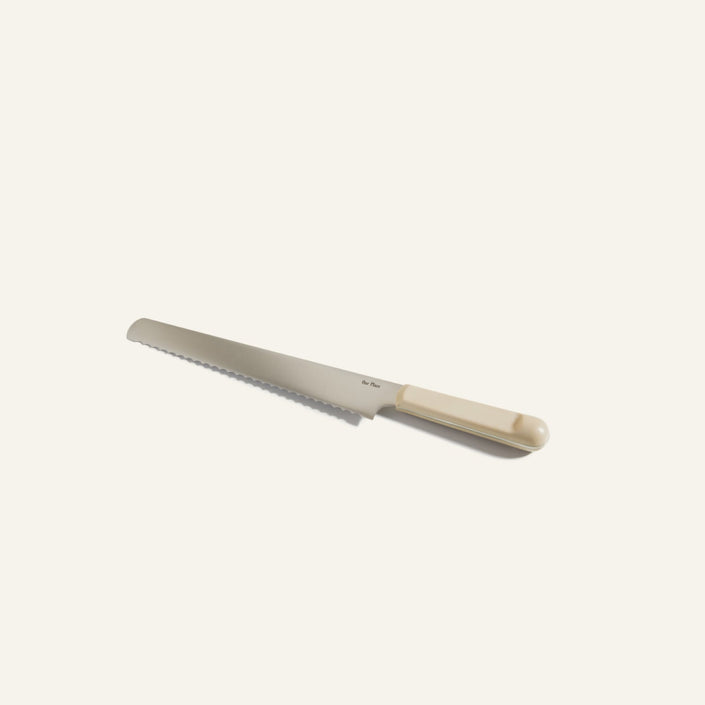 beige serrated knife