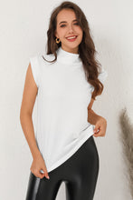 Load image into Gallery viewer, Mock Neck Cap Sleeve Blouse