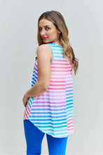 Load image into Gallery viewer, Heimish Love Yourself Full Size Multicolored Striped Sleeveless Round Neck Top