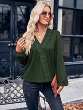 Load image into Gallery viewer, Puff Sleeve Surplice Neck Blouse