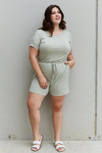 Load image into Gallery viewer, Zenana Chilled Out Full Size Short Sleeve Romper in Light Sage