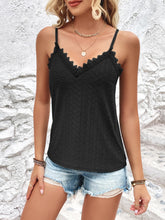 Load image into Gallery viewer, Eyelet Lace Trim V-Neck Cami