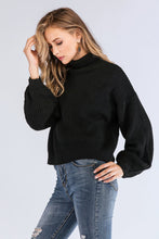 Load image into Gallery viewer, Turtleneck Rib-Knit Dropped Shoulder Sweater