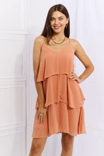 Load image into Gallery viewer, Culture Code By The River Full Size Cascade Ruffle Style Cami Dress in Sherbet