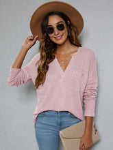 Load image into Gallery viewer, Dropped Shoulder High-Low Waffle-Knit Top