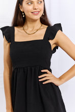 Load image into Gallery viewer, Culture Code Sunny Days Full Size Empire Line Ruffle Sleeve Dress in Black