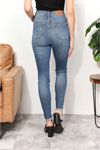 Load image into Gallery viewer, Judy Blue Full Size Tummy Control Side Slit &amp; Fray Hem Skinny Jeans