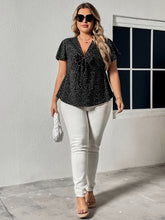 Load image into Gallery viewer, Plus Size V-Neck Front Bow Flutter Sleeve Blouse