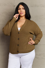 Load image into Gallery viewer, Zenana Kiss Me Tonight Full Size Button Down Cardigan in Olive