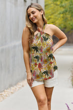Load image into Gallery viewer, Be Stage Full Size Floral Halter Top in Green