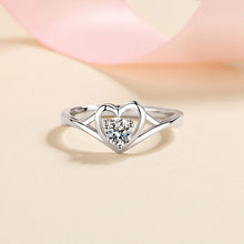 Load image into Gallery viewer, Moissanite Heart 925 Sterling Silver Ring
