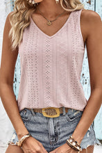 Load image into Gallery viewer, Twist Back V-Neck Eyelet Tank