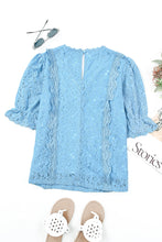 Load image into Gallery viewer, Lace V-Neck Flounce Sleeve Top