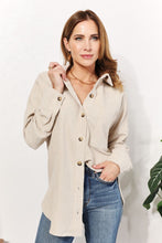 Load image into Gallery viewer, HEYSON Full Size Oversized Corduroy  Button-Down Tunic Shirt with Bust Pocket