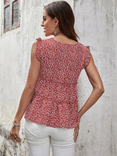 Load image into Gallery viewer, Printed Frill Trim V-Neck Blouse