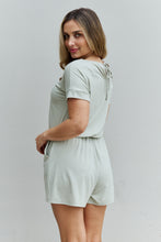 Load image into Gallery viewer, Zenana Chilled Out Full Size Short Sleeve Romper in Light Sage