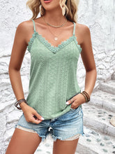 Load image into Gallery viewer, Eyelet Lace Trim V-Neck Cami