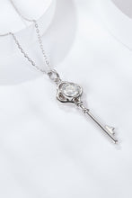 Load image into Gallery viewer, 925 Sterling Silver 1 Carat Moissanite Key Pendant Necklace