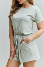 Load image into Gallery viewer, Zenana Chilled Out Full Size Short Sleeve Romper in Light Sage