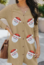 Load image into Gallery viewer, Sequin Santa Button Up Long Sleeve Cardigan