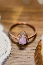 Load image into Gallery viewer, Moonstone Teardrop 925 Sterling Silver Halo Ring