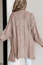 Load image into Gallery viewer, Cable-Knit Dropped Shoulder Cardigan