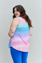 Load image into Gallery viewer, Heimish Love Yourself Full Size Multicolored Striped Sleeveless Round Neck Top