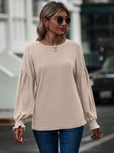 Load image into Gallery viewer, Round Neck Dropped Shoulder Flounce Sleeve T-Shirt