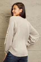 Load image into Gallery viewer, Sew In Love Full Size Lace Patch Detail Sweater