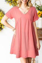 Load image into Gallery viewer, V-Neck Short Sleeve Mini Dress