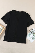 Load image into Gallery viewer, Plus Size Swiss Dot Spliced Lace V-Neck Blouse