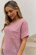 Load image into Gallery viewer, e.Luna Full Size Chunky Knit Short Sleeve Top in Mauve