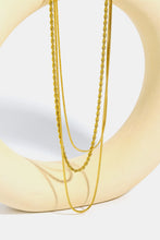 Load image into Gallery viewer, Stainless Steel 18K Gold Pleated Triple Layer Necklace