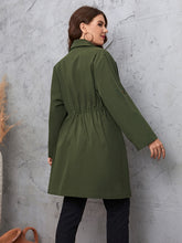 Load image into Gallery viewer, Plus Size Lapel Collar Roll-Tab Sleeve Trench Coat