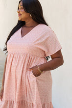 Load image into Gallery viewer, HEYSON Spring Baby Full Size Kimono Sleeve Midi Dress in Peach