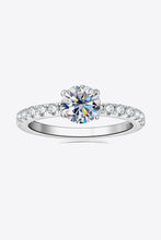 Load image into Gallery viewer, Moissanite Platinum-Plated Side Stone Ring