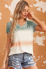 Load image into Gallery viewer, Tie-Dye V-Neck Short Sleeve Tee