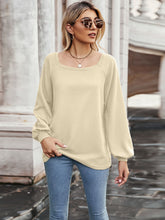 Load image into Gallery viewer, Waffle-knit Square Neck Raglan Sleeve Tee
