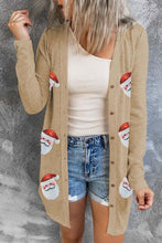 Load image into Gallery viewer, Sequin Santa Button Up Long Sleeve Cardigan