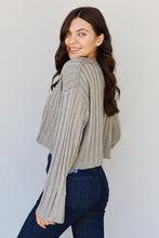 Load image into Gallery viewer, POL Hear Me Out Semi Cropped Ribbed Cardigan in Sage