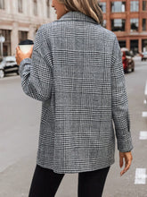 Load image into Gallery viewer, Houndstooth Drop Shoulder Collared Jacket