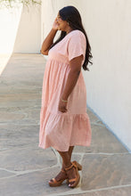 Load image into Gallery viewer, HEYSON Spring Baby Full Size Kimono Sleeve Midi Dress in Peach